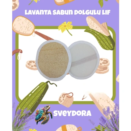 Lavanta Sabun Dolgulu Yuvarlak Lif