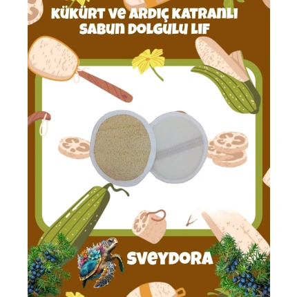 Kükürt ve Katran Sabun Dolgulu Yuvarlak Lif (Kaşıntı lifi )